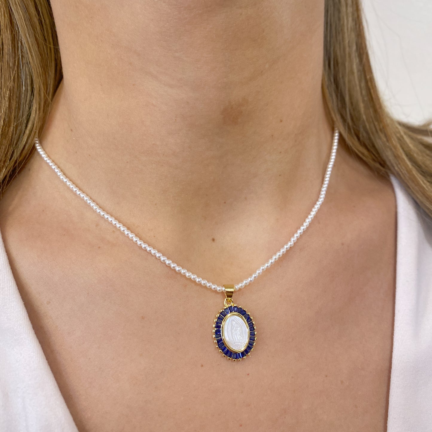 Collar GENCI Azul -Virgen de Guadalupe