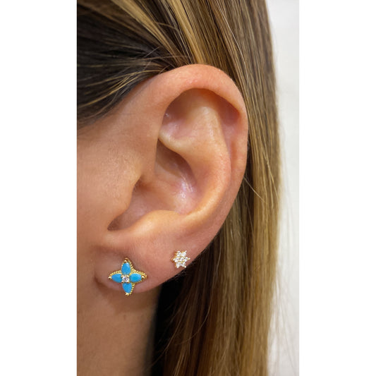 Aretes ADEKI Dorado-Turquesa