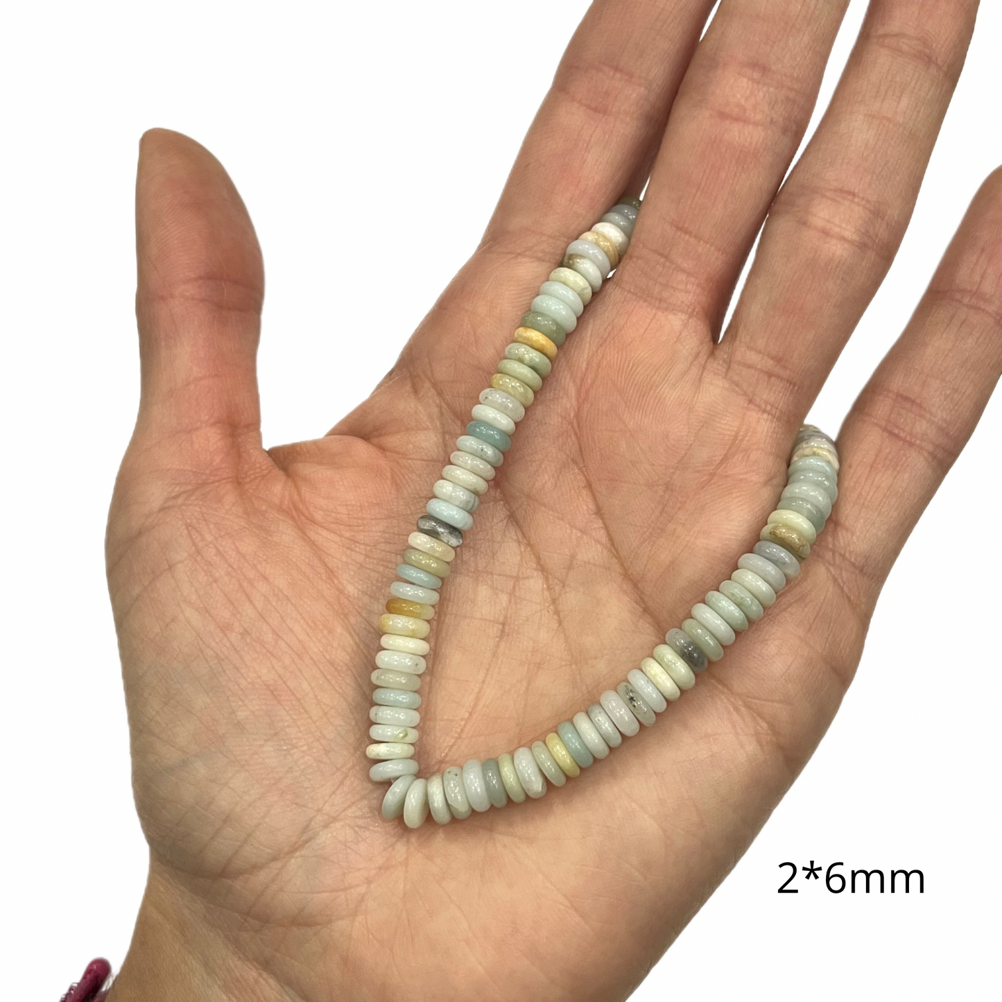 Sarta Róndela Amazonita 2*6mm