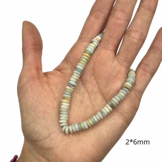 Sarta Róndela Amazonita 2*6mm
