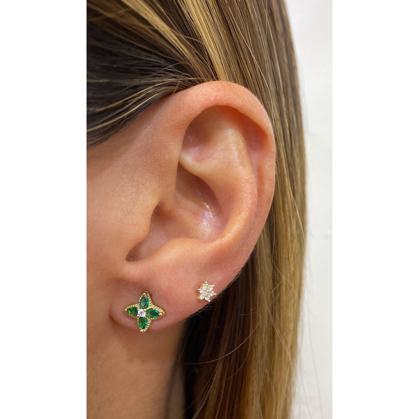 Aretes ADEKI Dorado-Verde