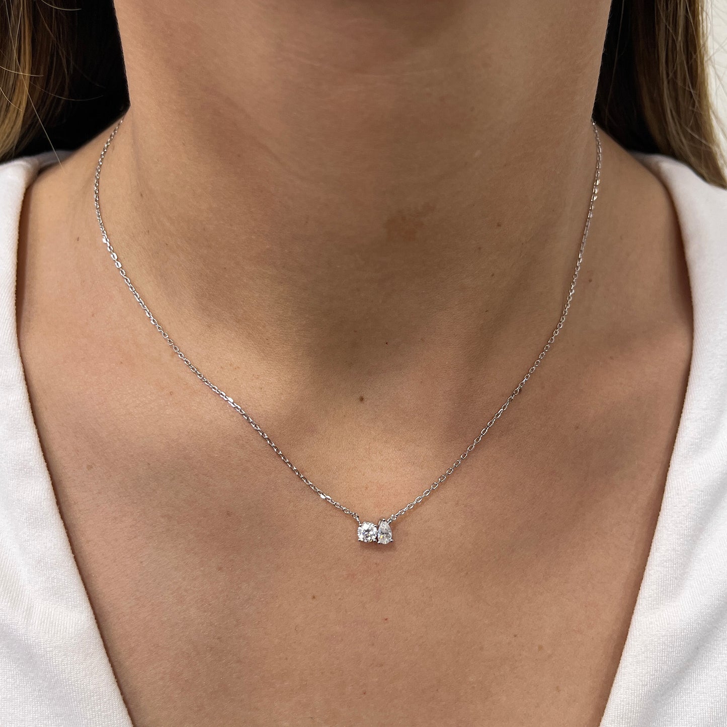 Collar NITE Plateado Plata Rodinada- Moissanita