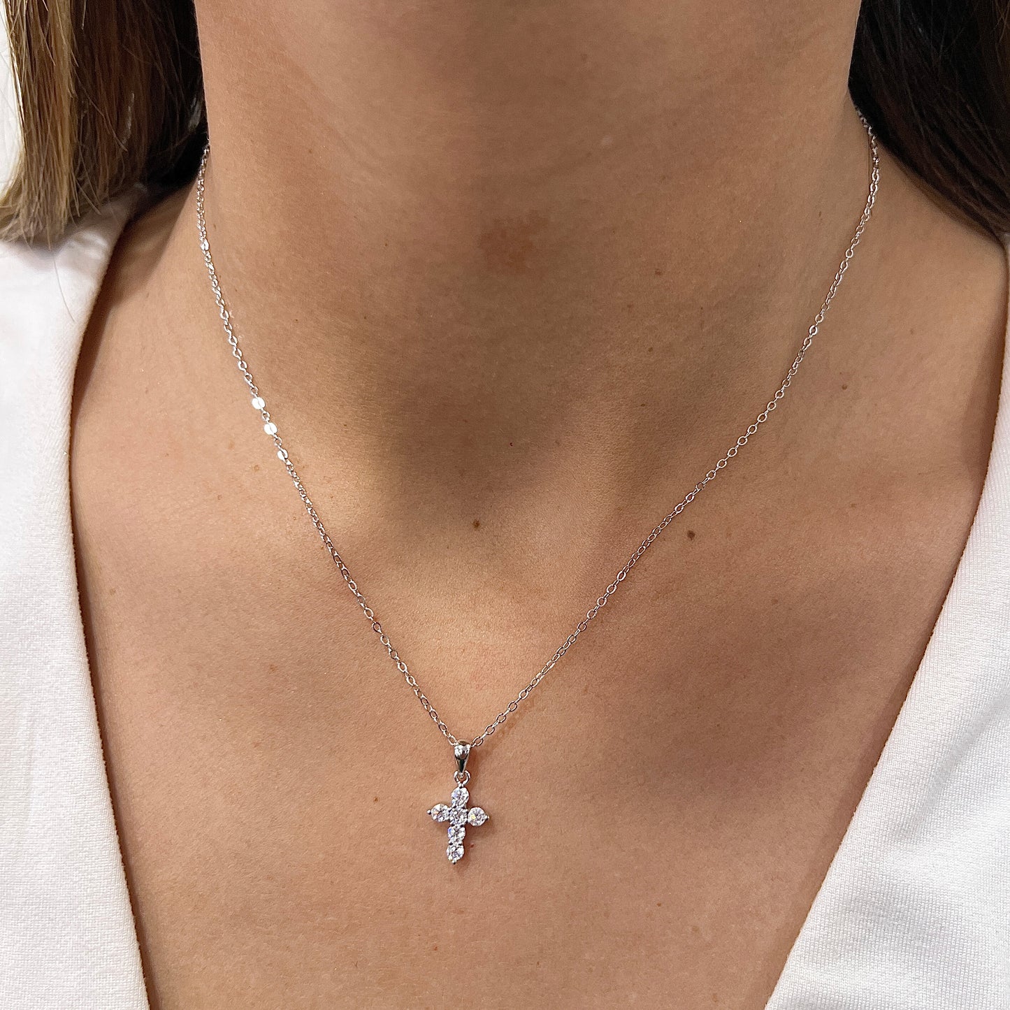 Collar SUVIT Plateado Plata Rodinada- Moissanita