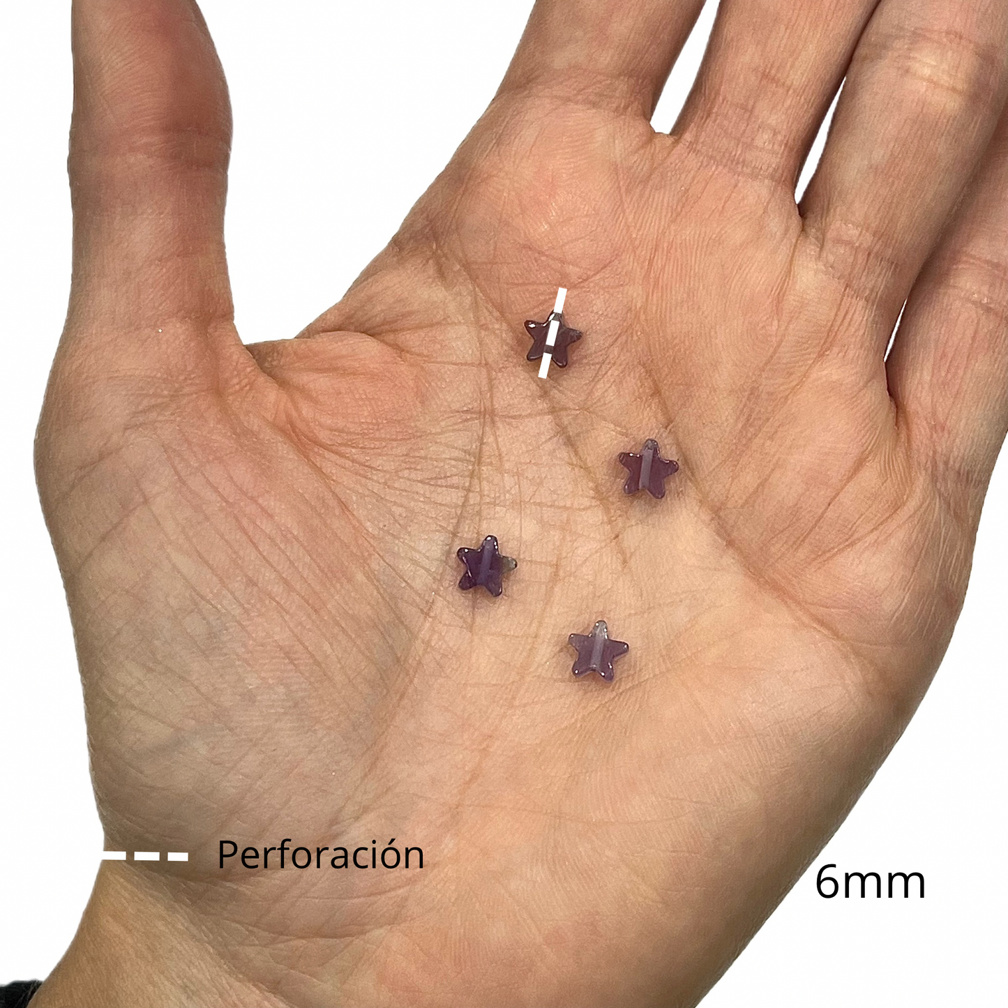 Sarta Corta Estrella Amatista 6mm