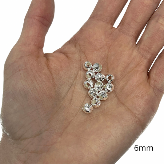 Balín Diamantado Plata 6mm