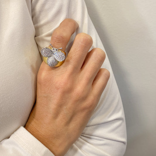 Anillo FOPA Plateado/Dorado (Talla 7)