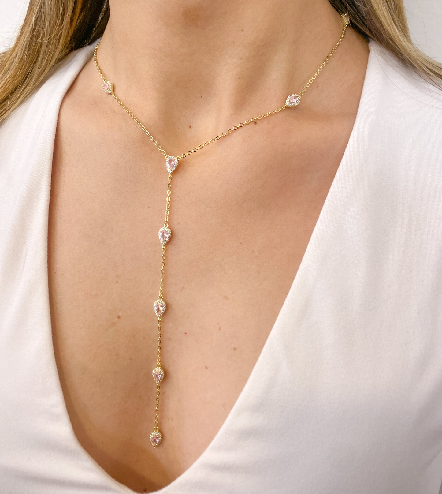 Collar Péndulo JIMOR Dorado-Rosa