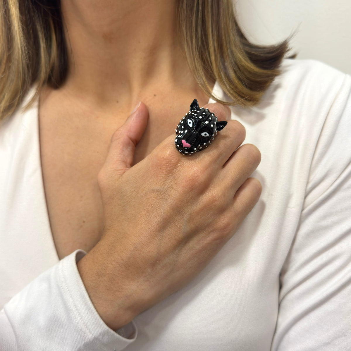 Anillo LUVIP Negro Ajustable (Talla 8-9)