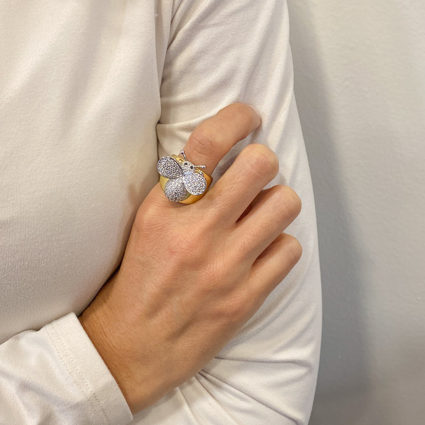 Anillo FOPA Plateado/Dorado (Talla 7)