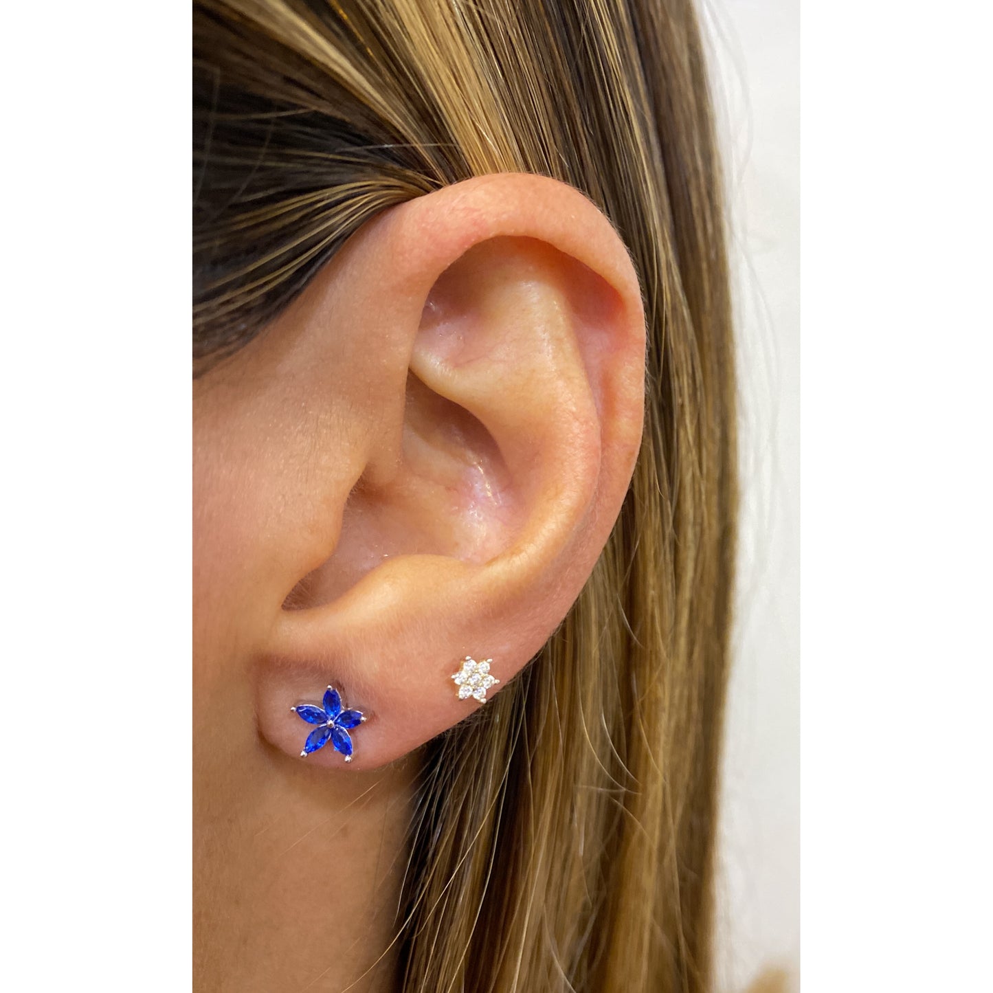 Aretes PRUKI Plateado-Azul