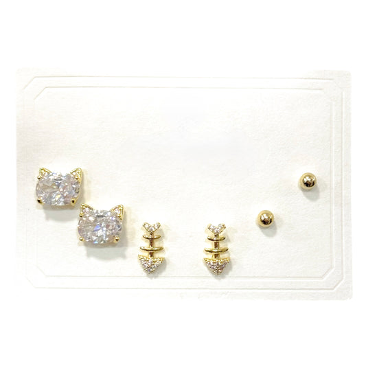 Set Aretes OKEN Dorado 🐱
