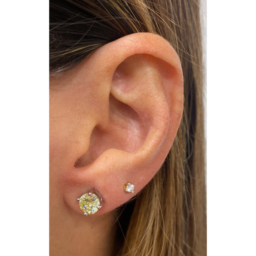 Aretes BRUN Amarillo / Plateado 6mm