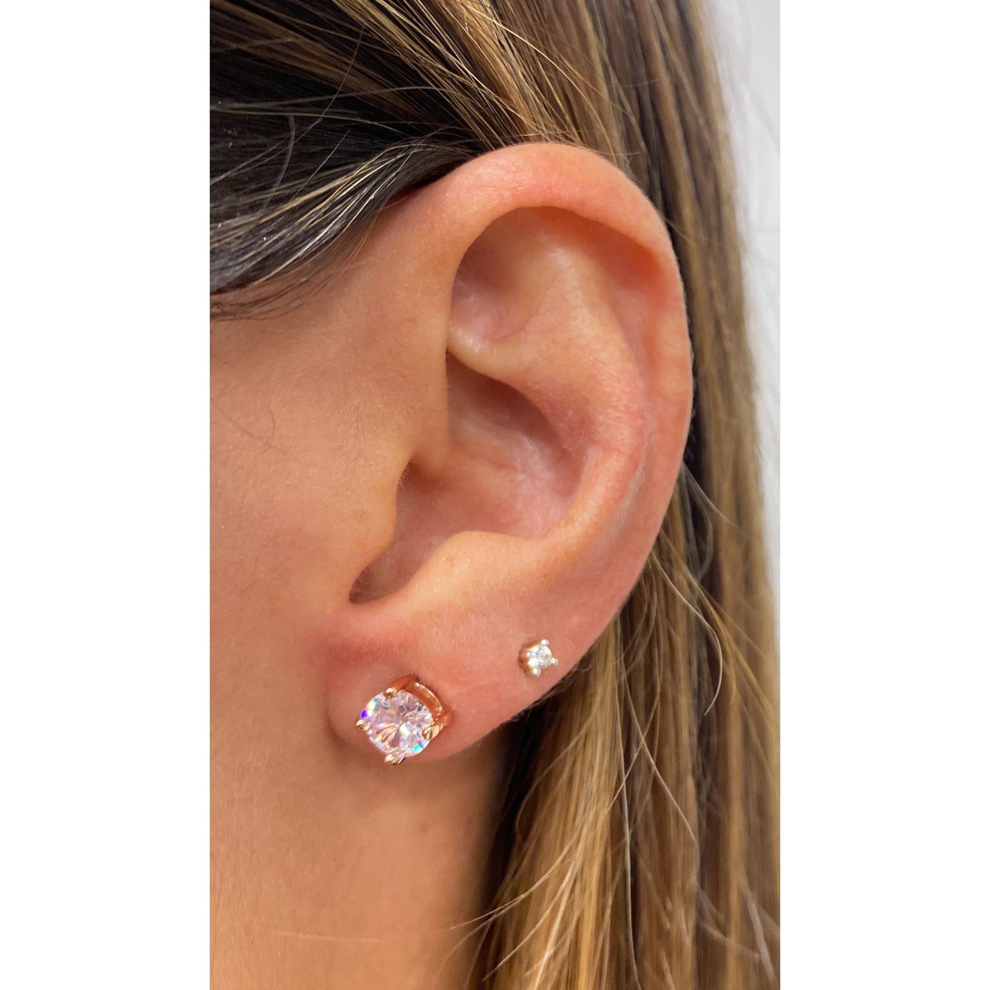 Aretes BRUN Clear / Rose Gold 6mm - OparinaAretes BRUN Clear / Rose Gold 6mmAretesOparinaOparina