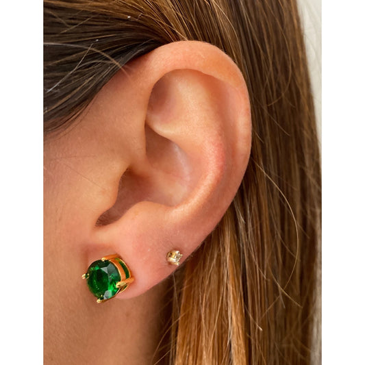 Aretes BRUN Verde Esmeralda 8mm - OparinaAretes BRUN Verde Esmeralda 8mmAretesOparinaOparina