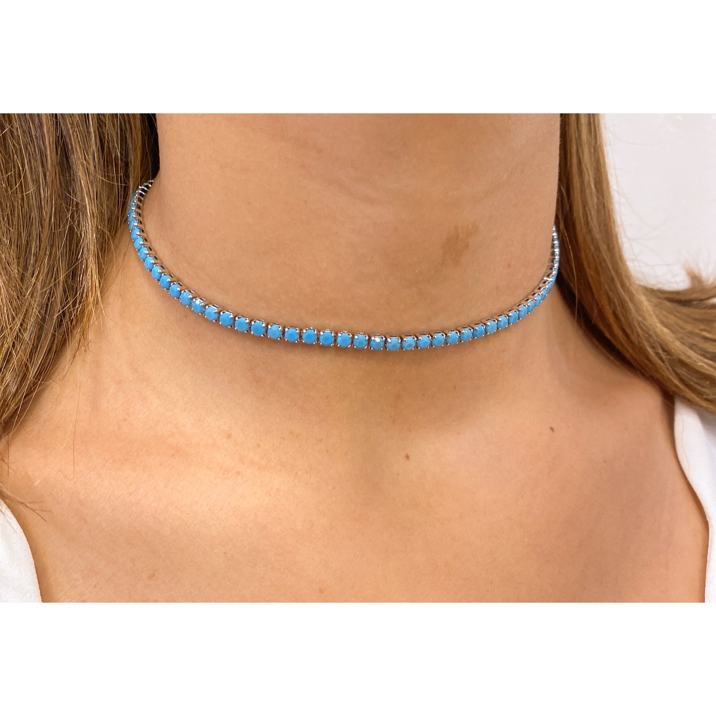 Choker BRAK Turquesa-Plateado