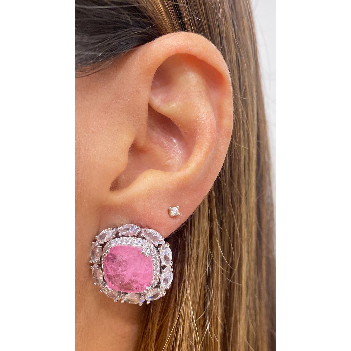 Aretes ZANT Rosado Craquelado