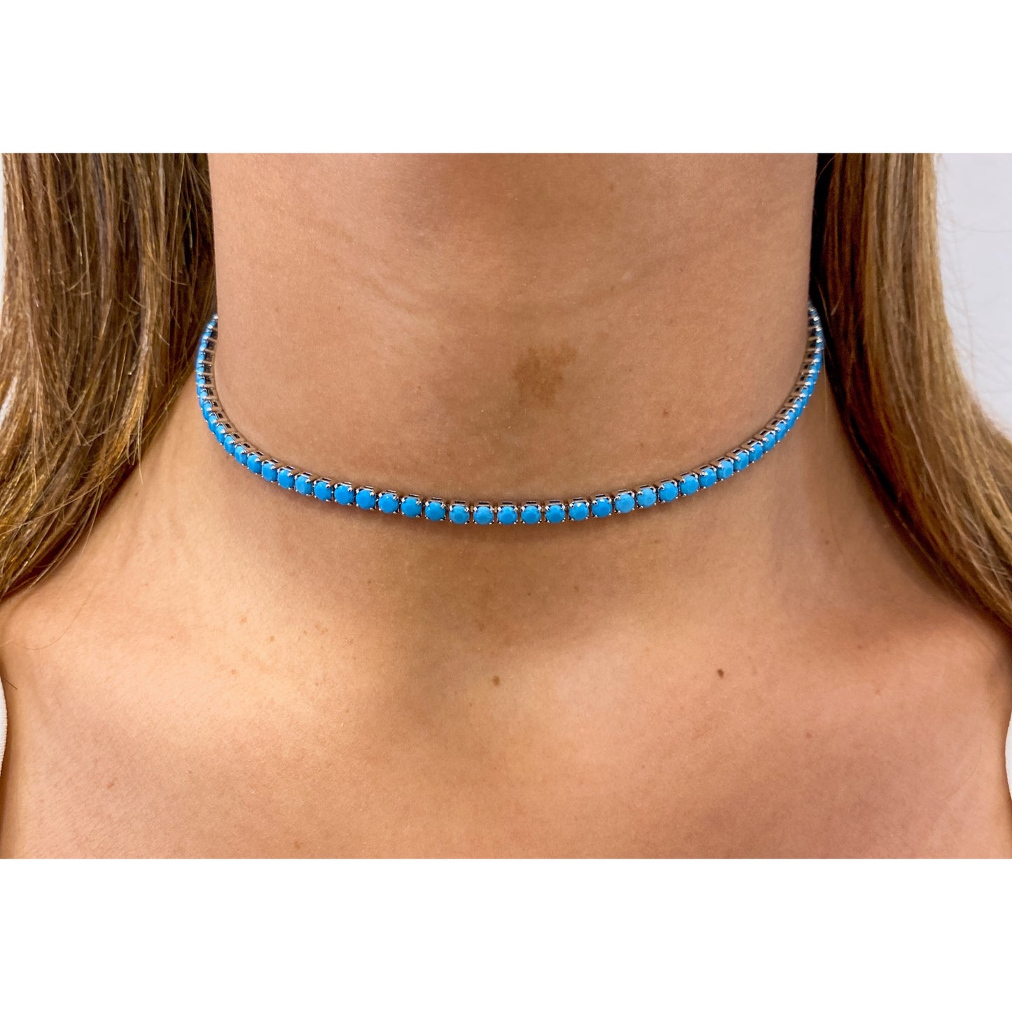 Choker BRAK Turquesa-Plateado