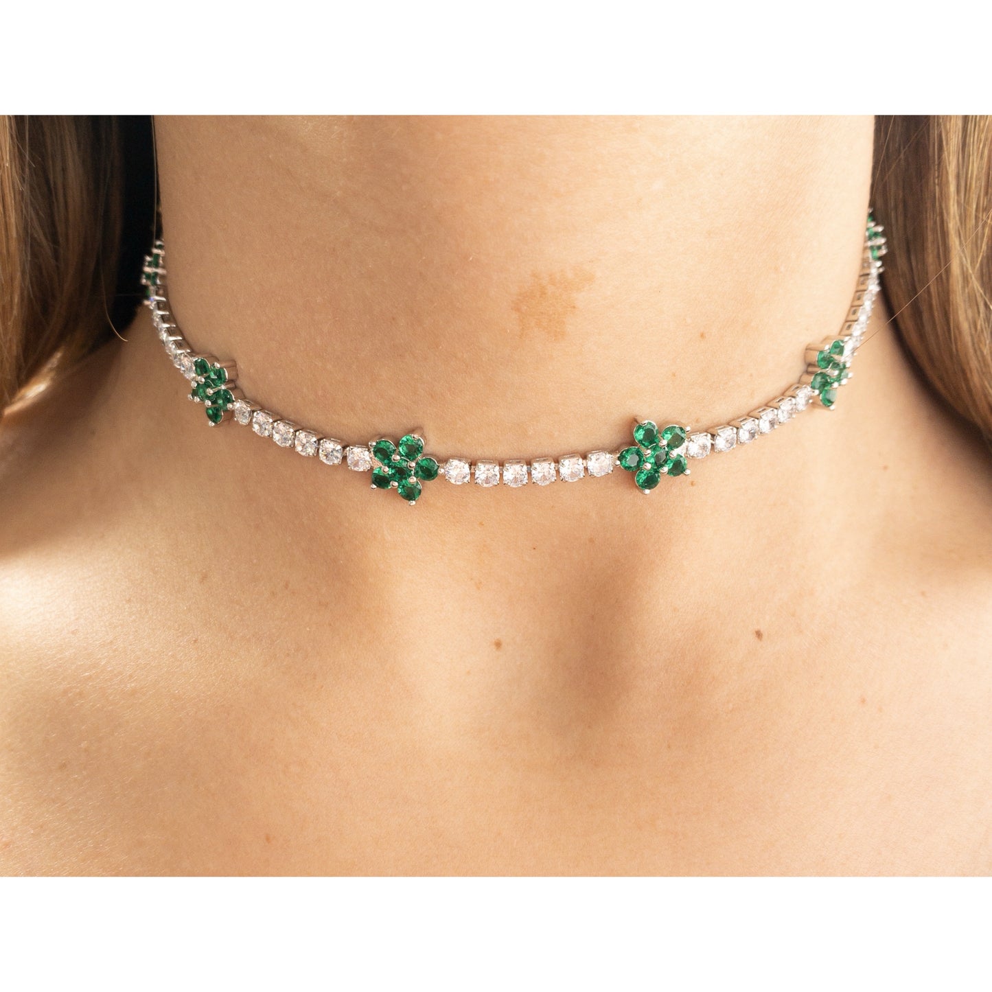 Choker BUKALO Verde - Plateado